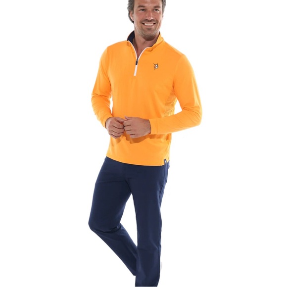 White Water Pullover Mens XXL Orange 1/4 Mock Neck Fishing Performance - Picture 3 of 11
